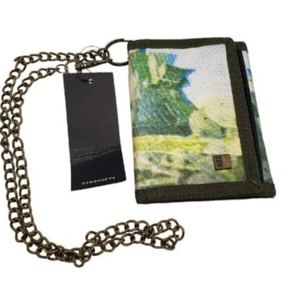 New Penshoppe Tri Fold Wallet  with Chain Attachment LUCK Streetwear Grunge - Picture 1 of 11
